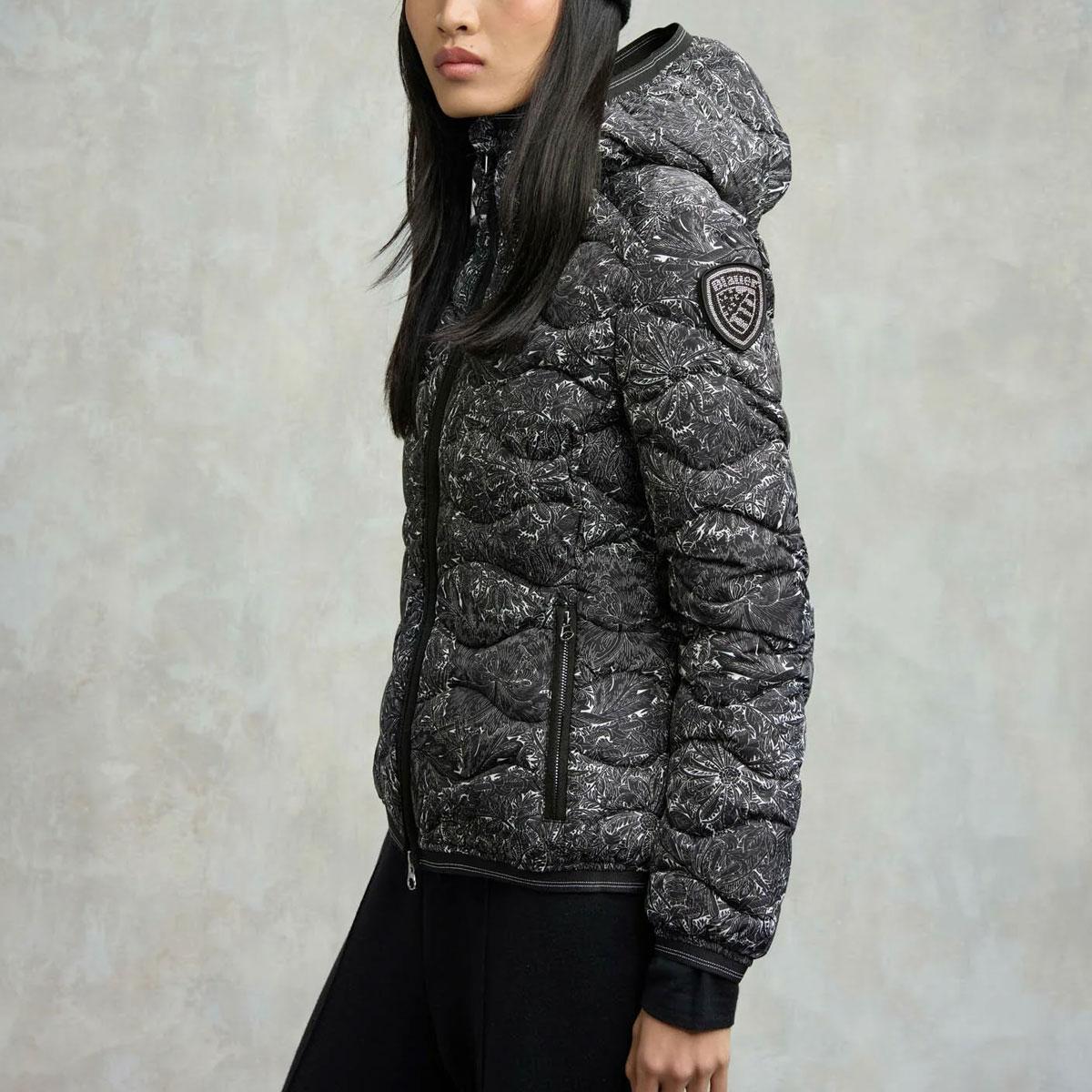 PIUMINO AD ONDE CAMELIA|Colore:Nero print