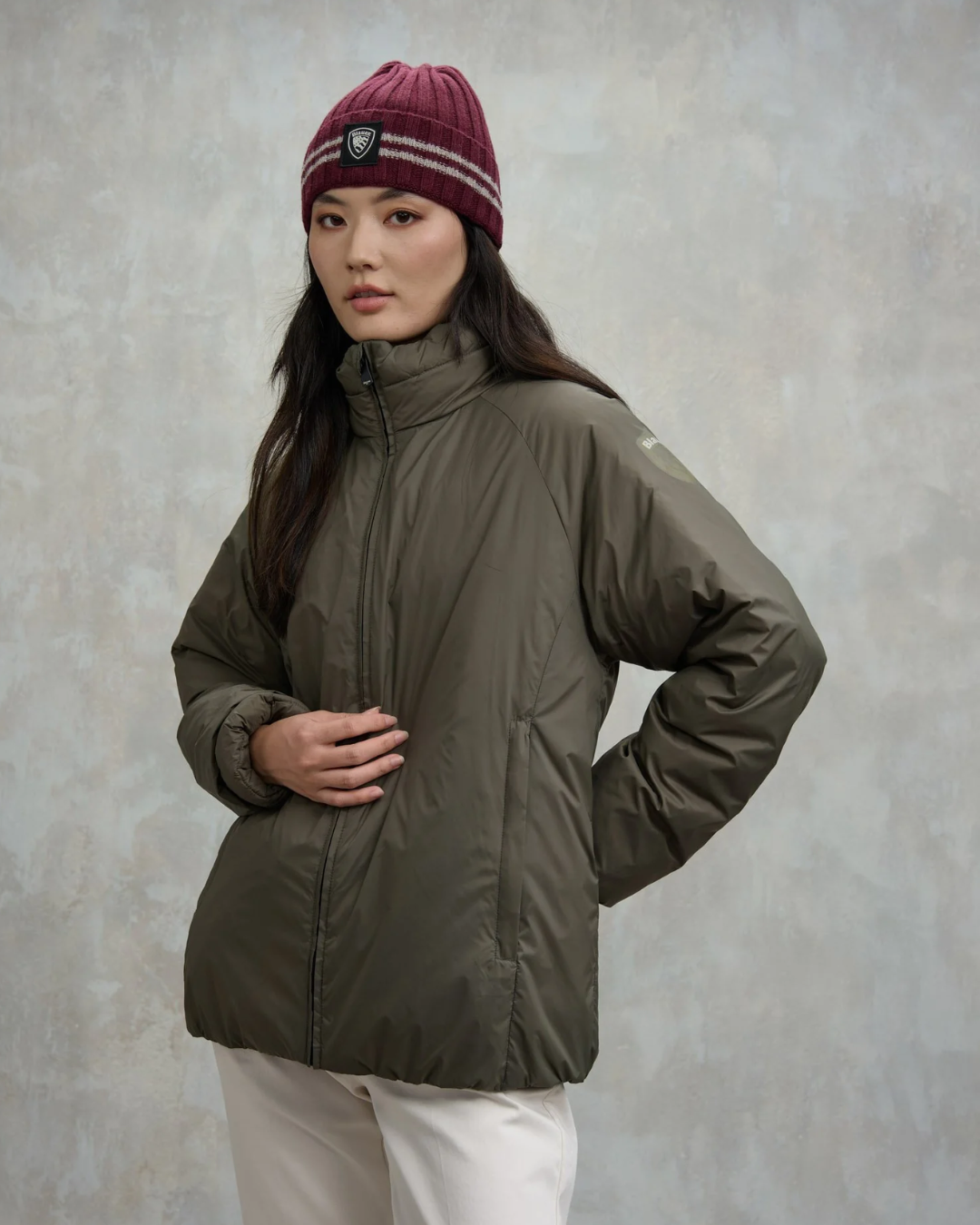 GIUBBETTO NYLON RECYCLE ROSELANDE|Colore:Verde militare