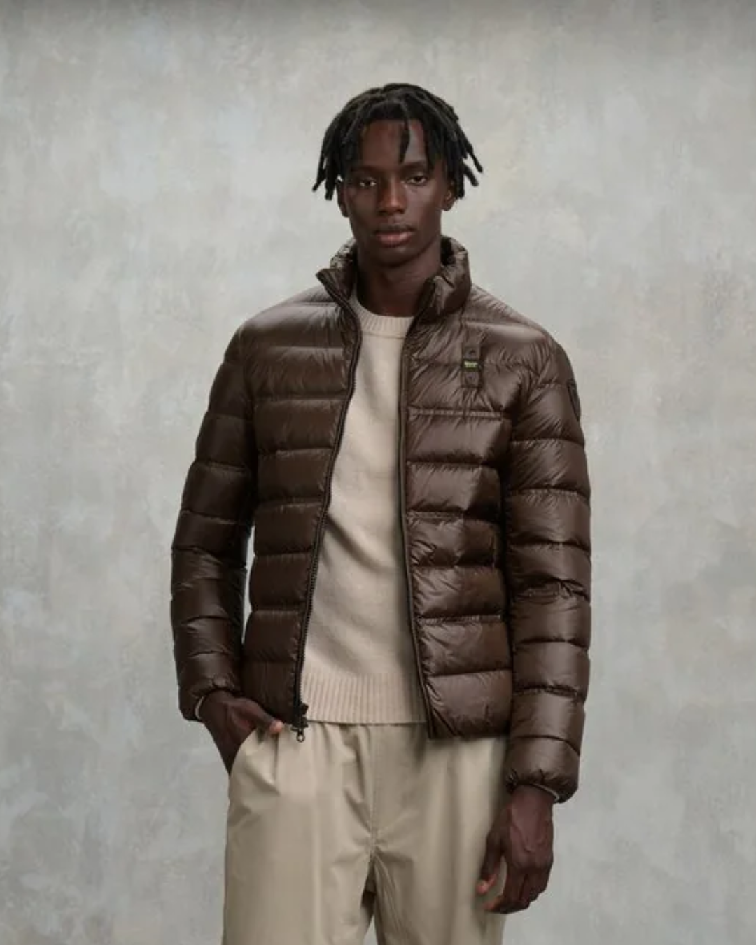 PIUMINO CON COLLO ALLA COREANA BELMONT|Colore:Marrone