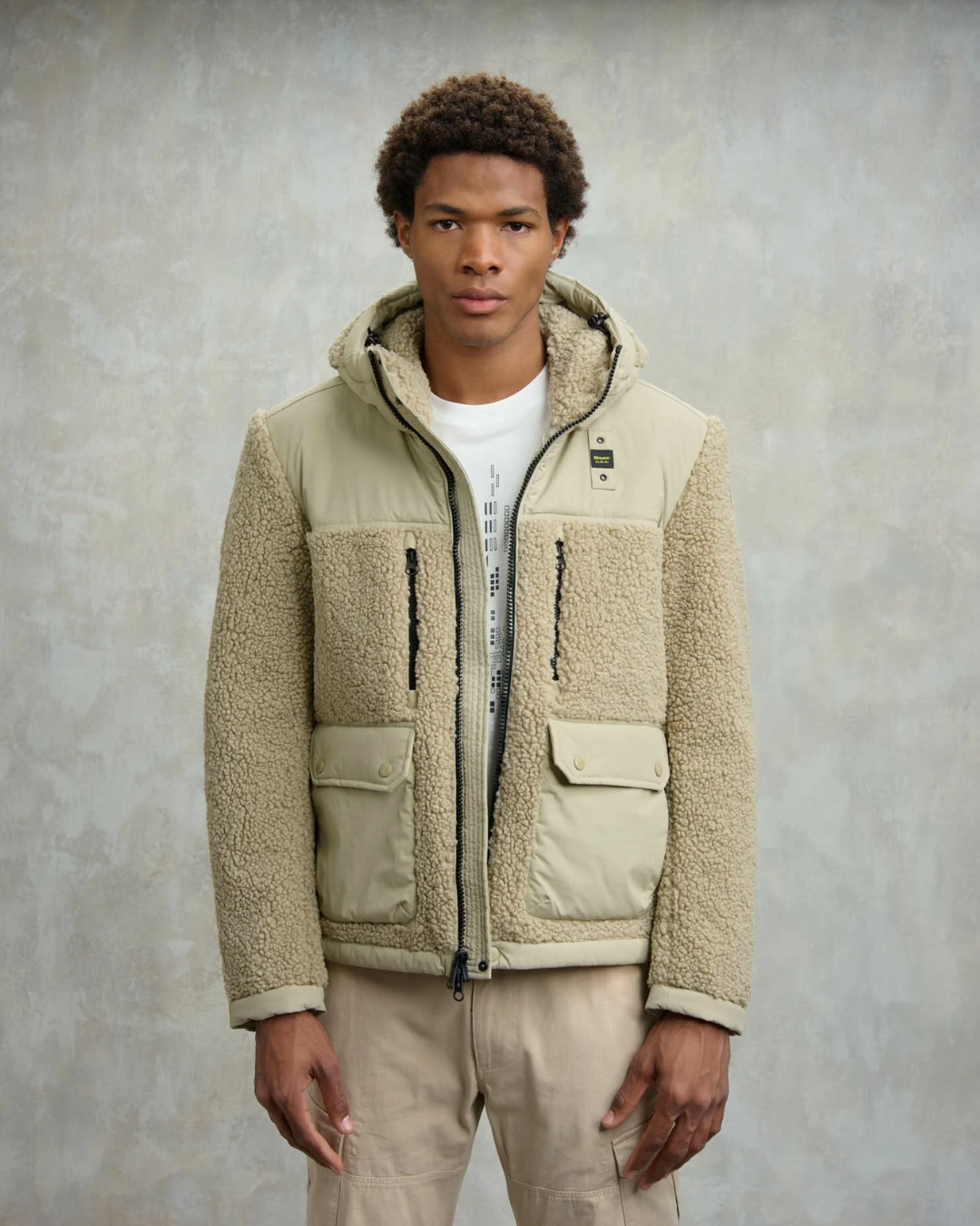 GIUBBETTO CON CAPPUCCIO IN PELLICCIA ECO WILCOCK|Colore:Beige