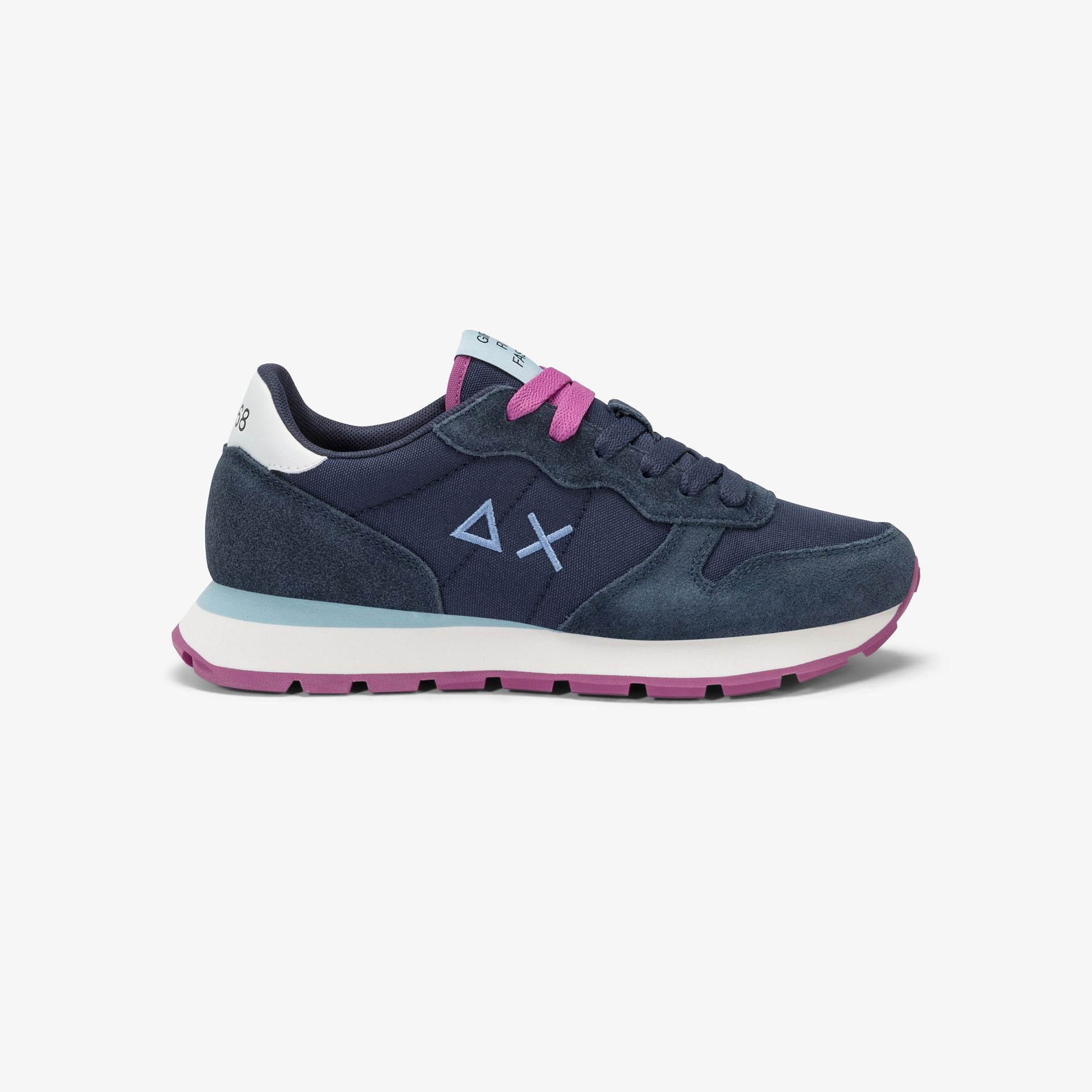 Sneaker Ally Solid in nylon e suede|Colore:Navy blue