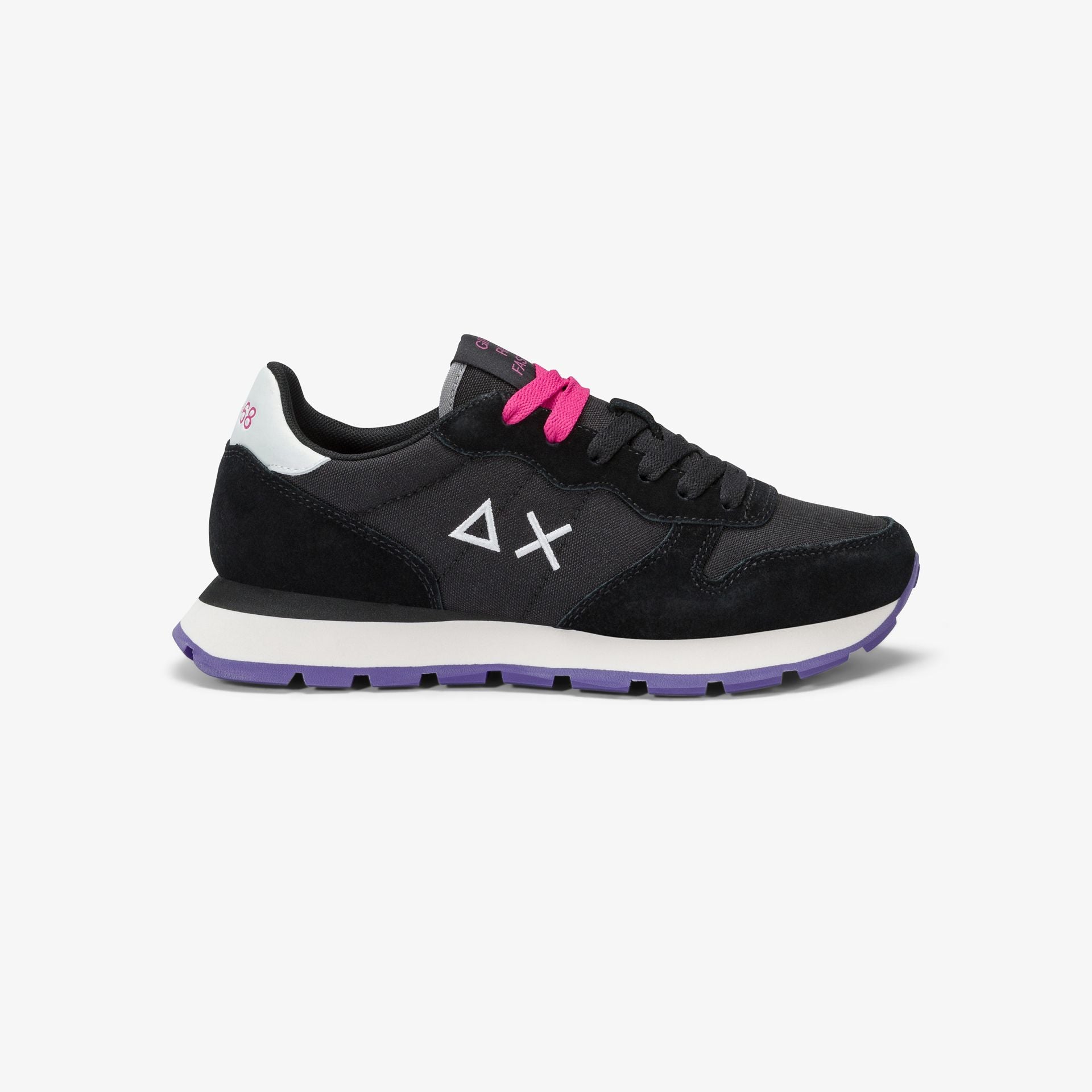 Sneaker Ally Solid in nylon e suede|Colore:Nero