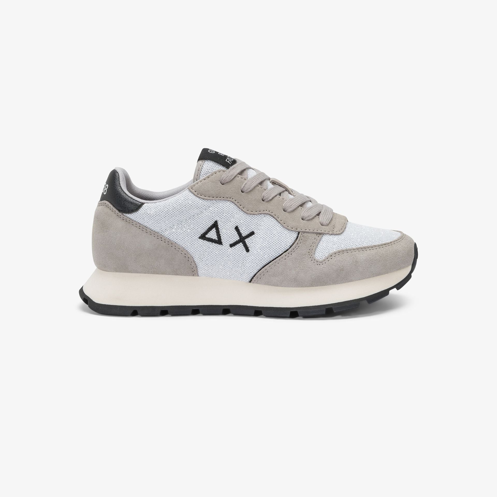 Sneaker Ally Glitter in mesh e suede|Colore:Argento