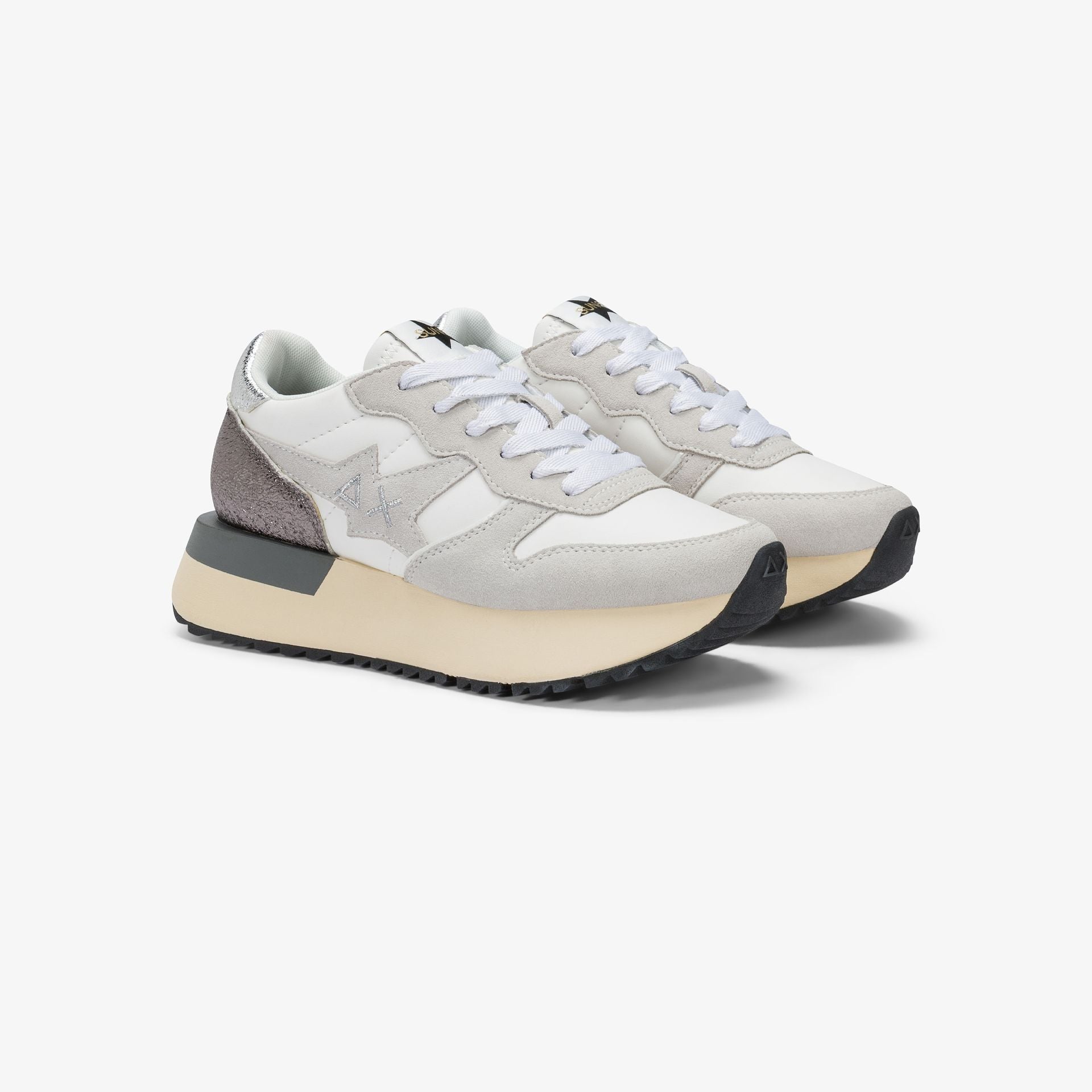 Sneaker Big Stargirl in similpelle e suede|Colore:Bianco