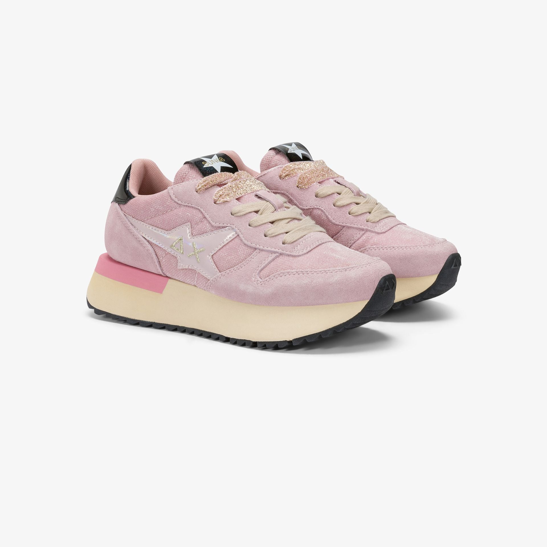 Sneaker Big Stargirl in velluto e suede|Colore:Rosa