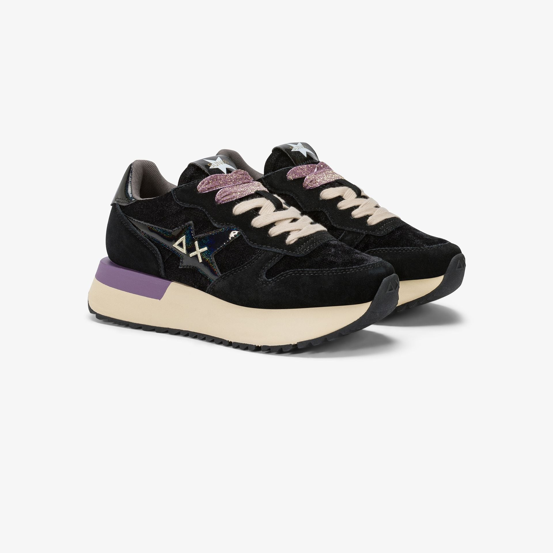 Sneaker Big Stargirl in velluto e suede|Colore:Nero