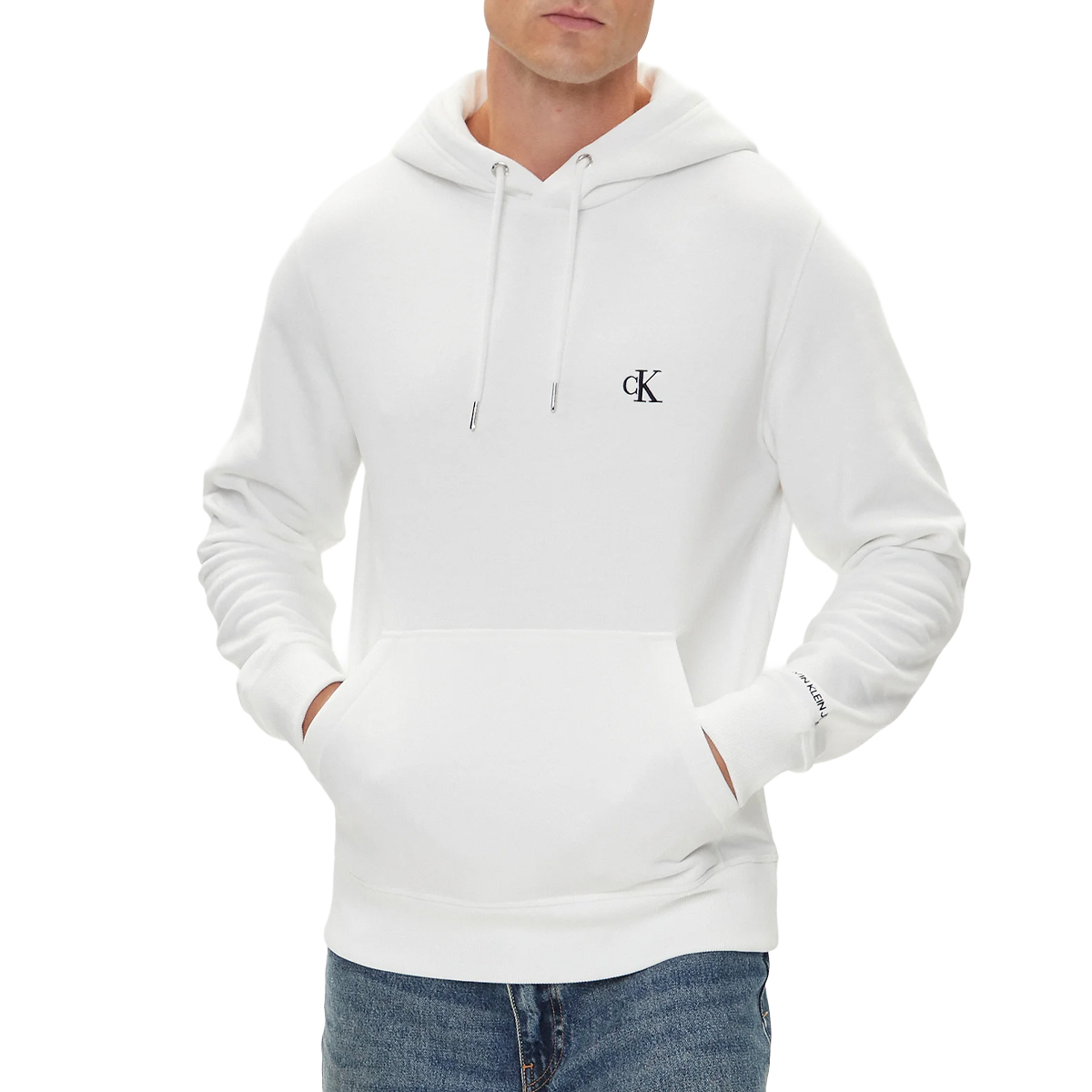felpa essential regular uomo calvin klein jeans|Colore:Bianco