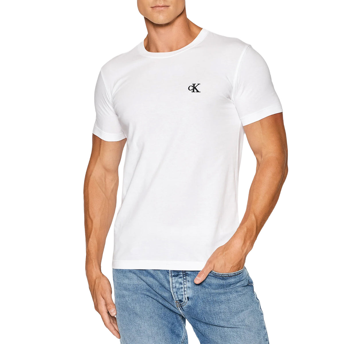 t-shirt slim uomo calvin klein jeans |Colore:Bianco