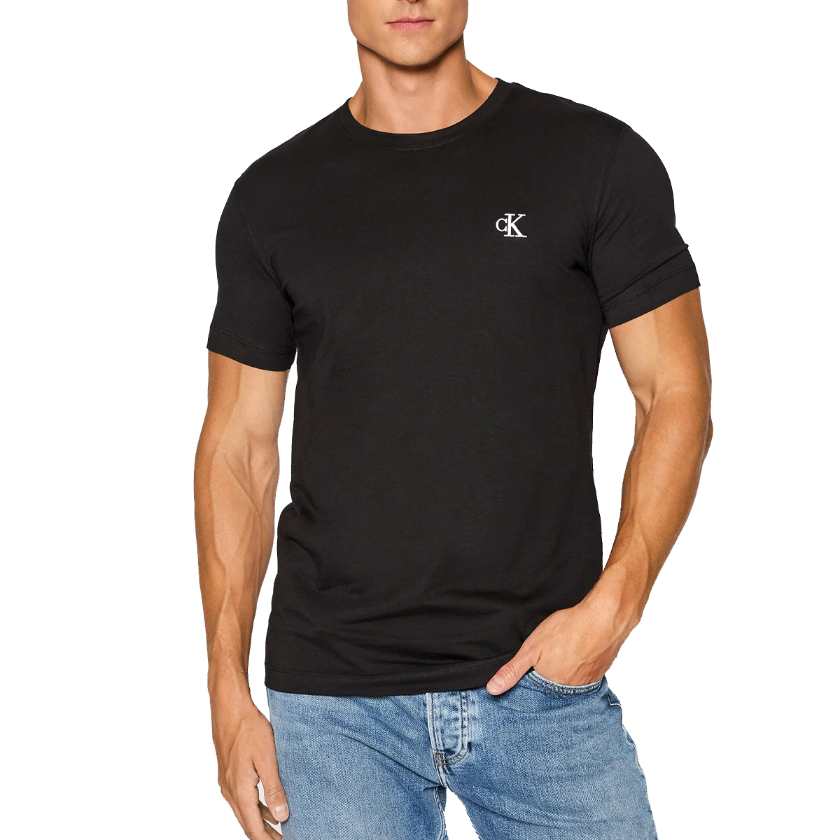 t-shirt slim uomo calvin klein jeans |Colore:Nero