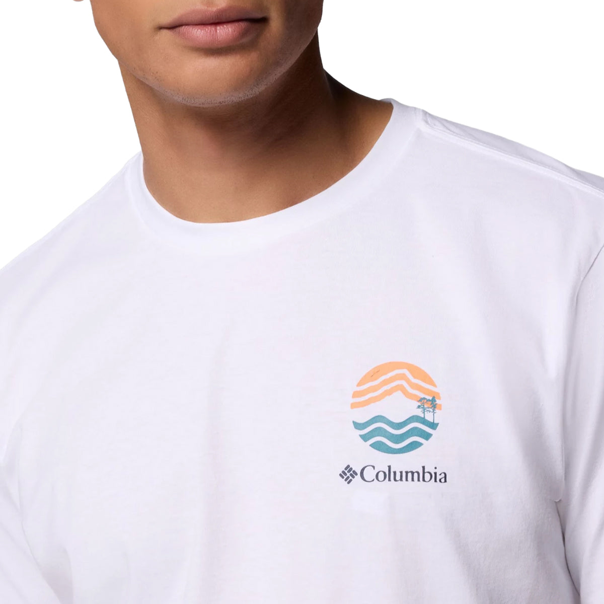 t-shirt uomo columbia|Colore:White
