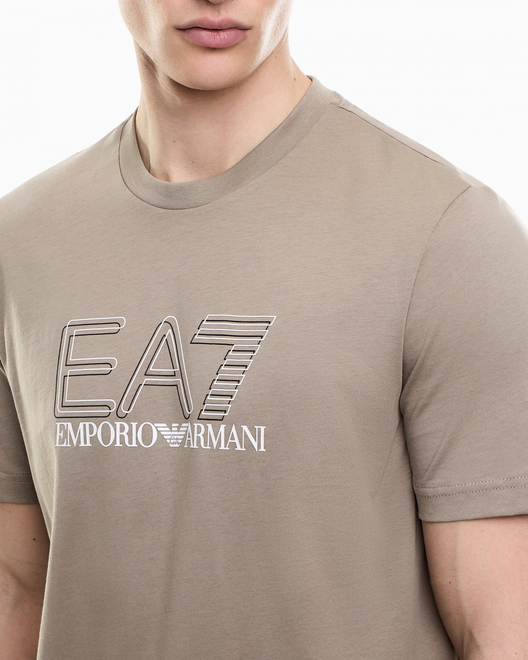 T-shirt girocollo Visibility in jersey di cotone|Colore:Roasted cashew