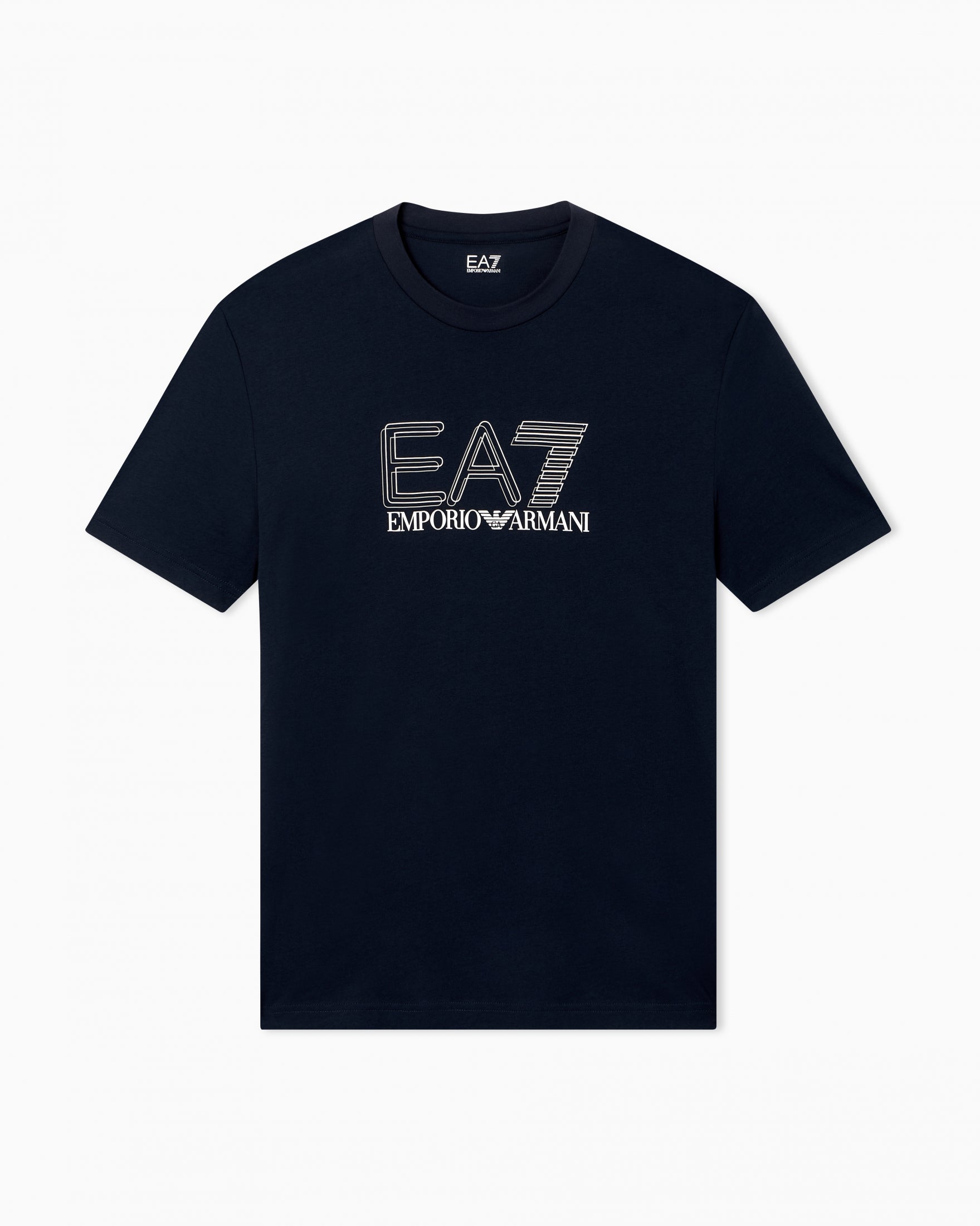 T-shirt girocollo Visibility in jersey di cotone|Colore:Armani blue