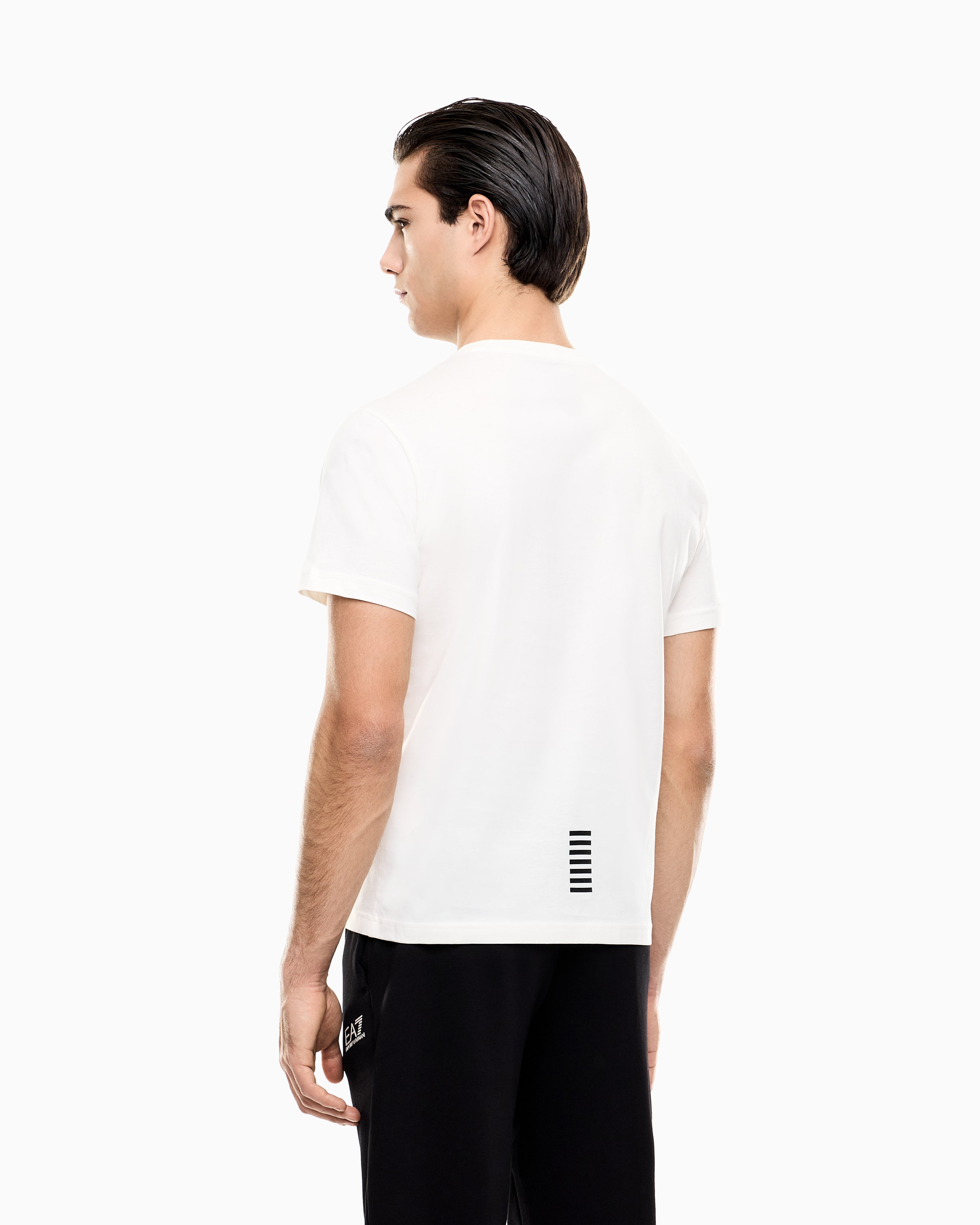 T-shirt Core Identity in cotone Pima|Colore:Black/white
