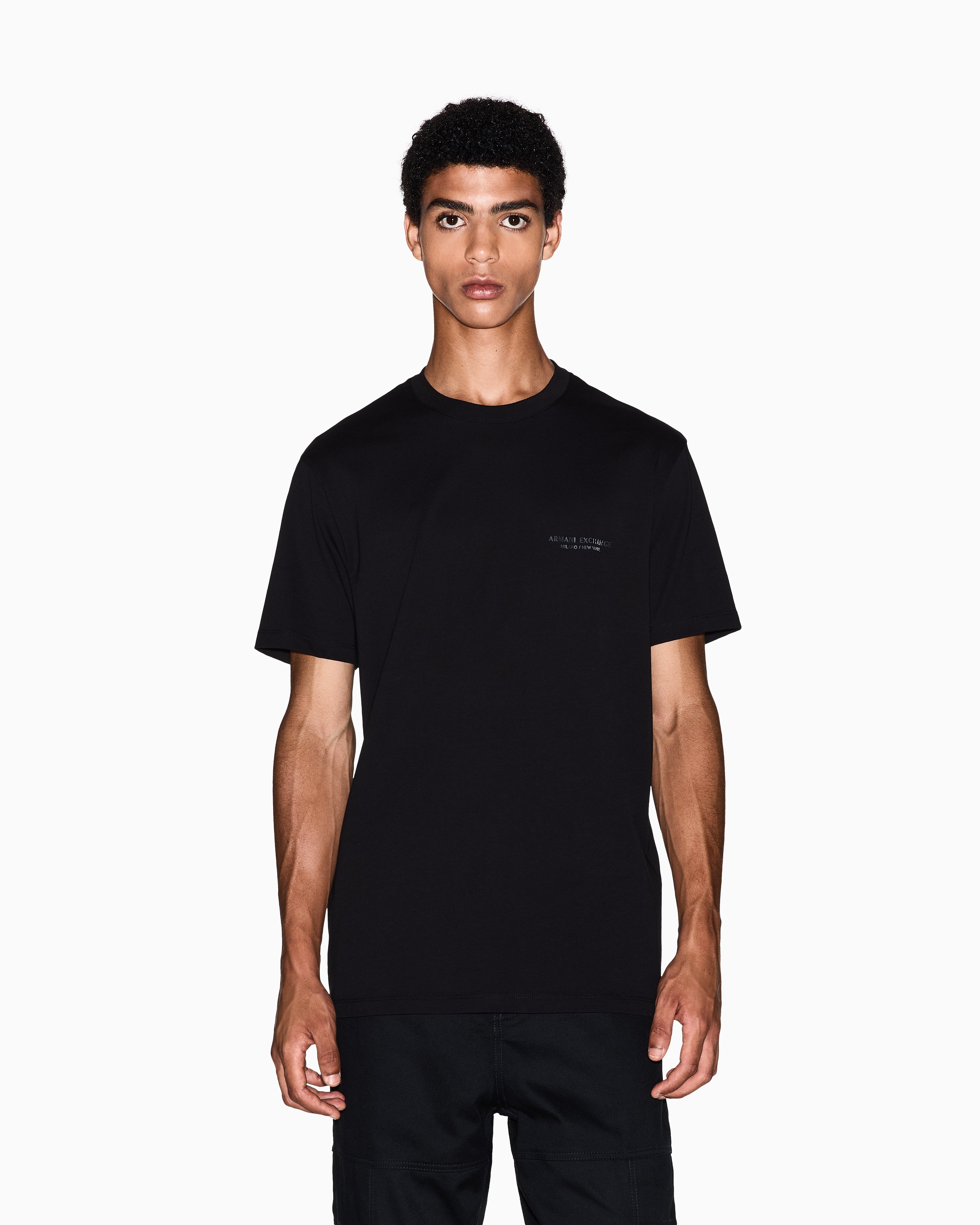 T-shirt Regular Fit in Jersey di Cotone|Colore:Nero