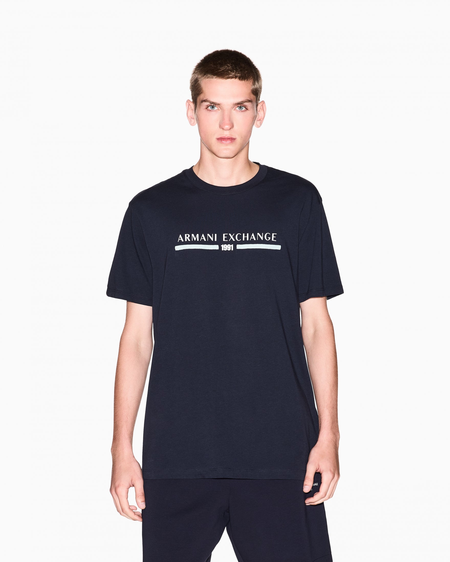 T-shirt regular con logo|Colore:Blu