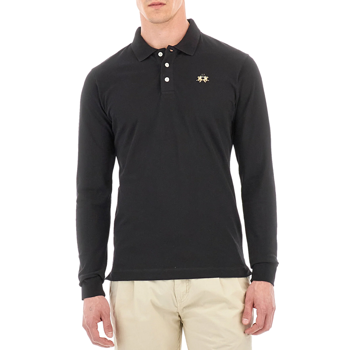polo uomo la martina |Colore:Nero
