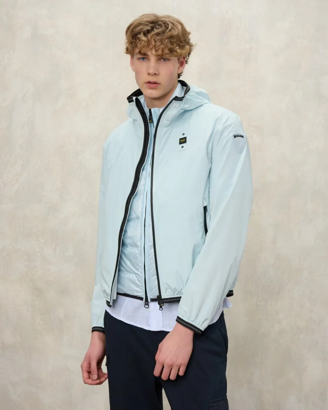 Giacca A Vento Nastrata Farrin da Uomo|Colore:Light blu