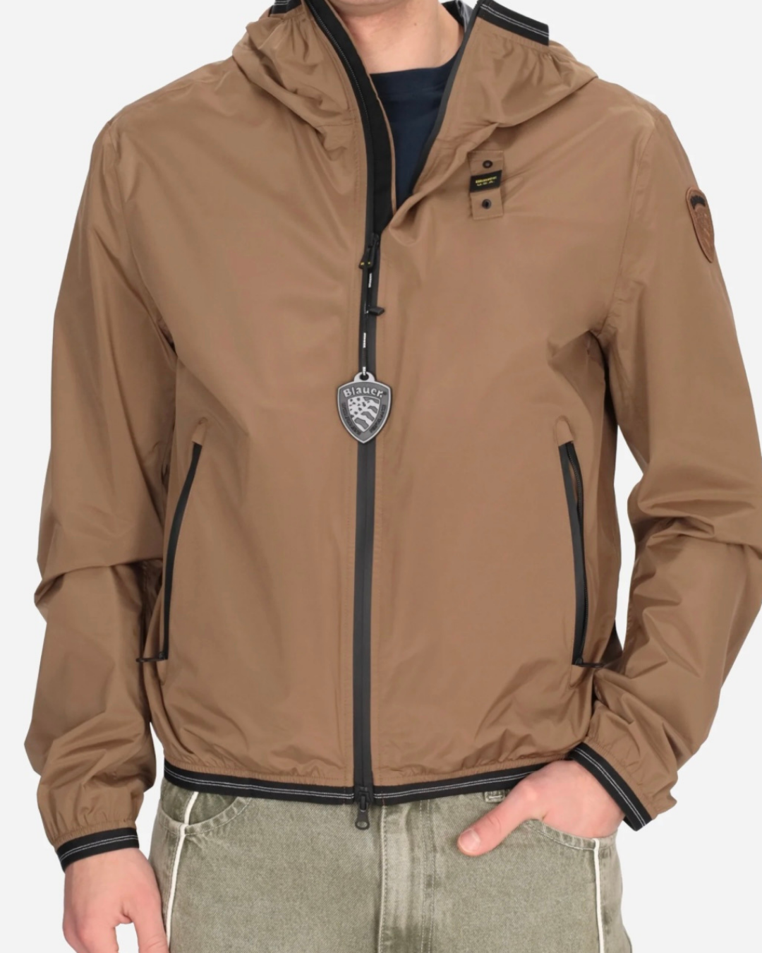 Giacca A Vento Nastrata Farrin da Uomo|Colore:Nocciola