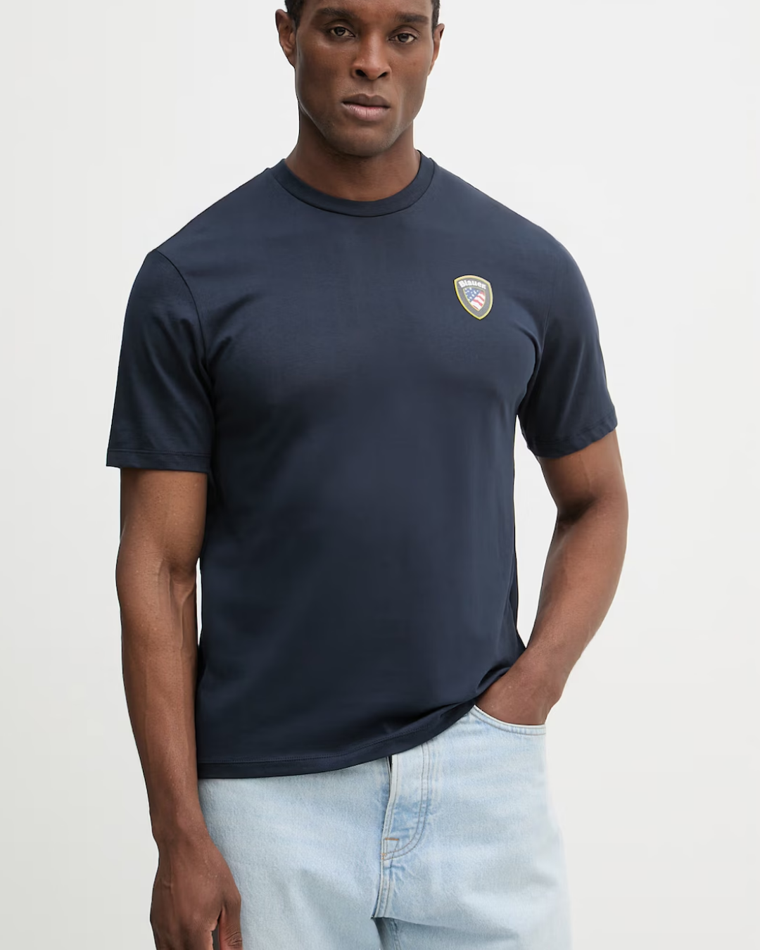 Blauer t-shirt in cotone FAXON|Colore:Blu