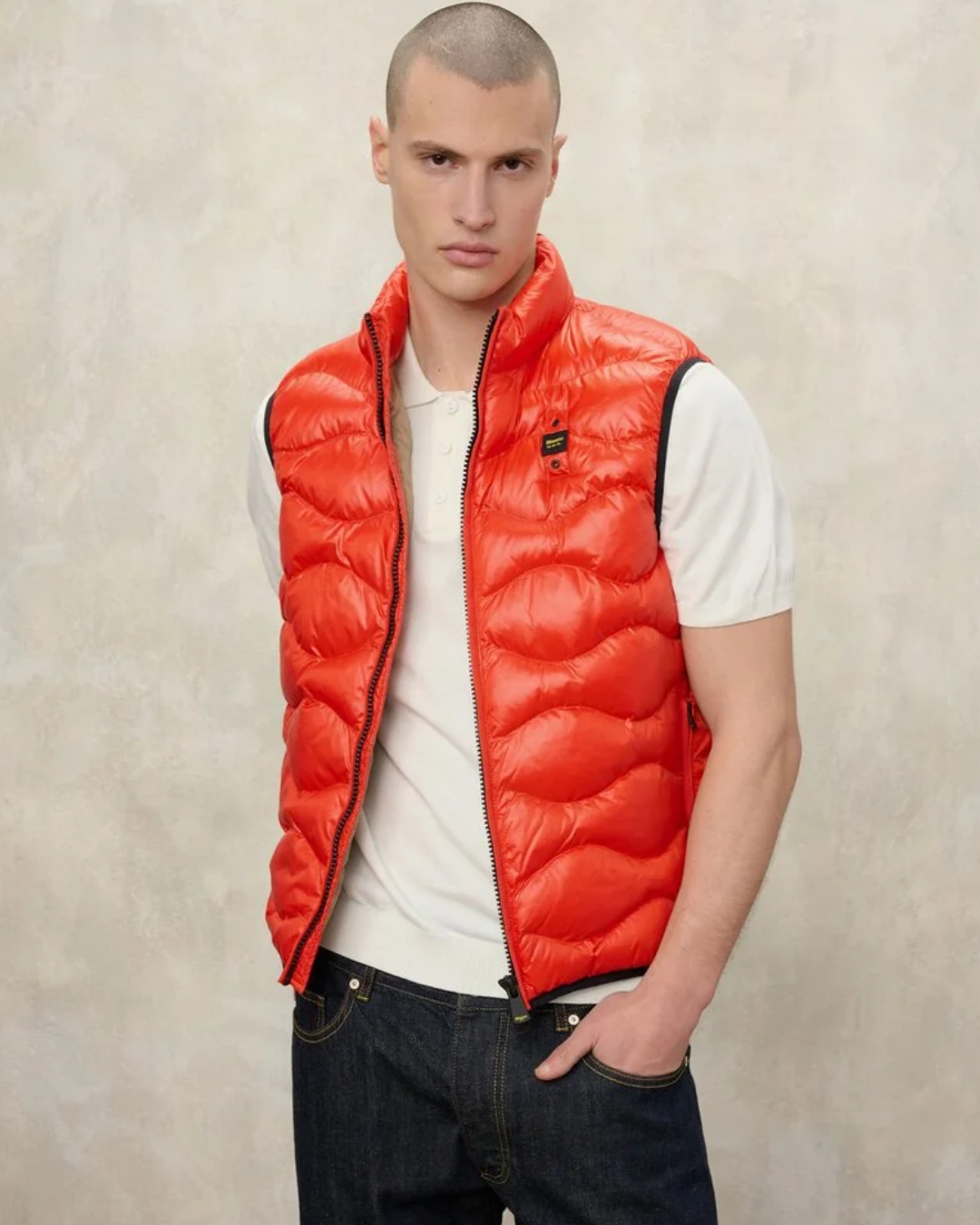 SMANICATO UOMO BLAUER DANNY BIANCO|Colore:Rosso