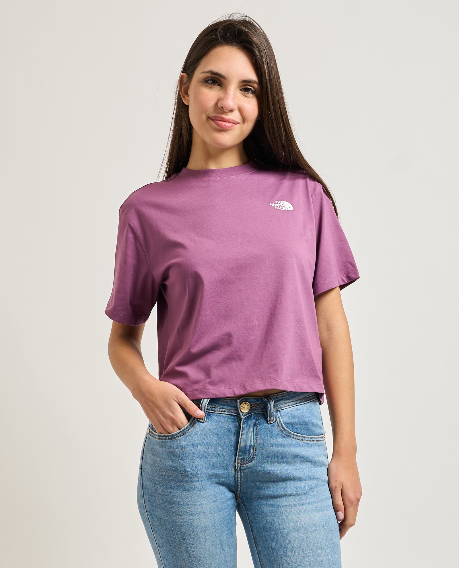 T-shirt donna The North Face Cropped Relaxed|Colore:Chroma purple