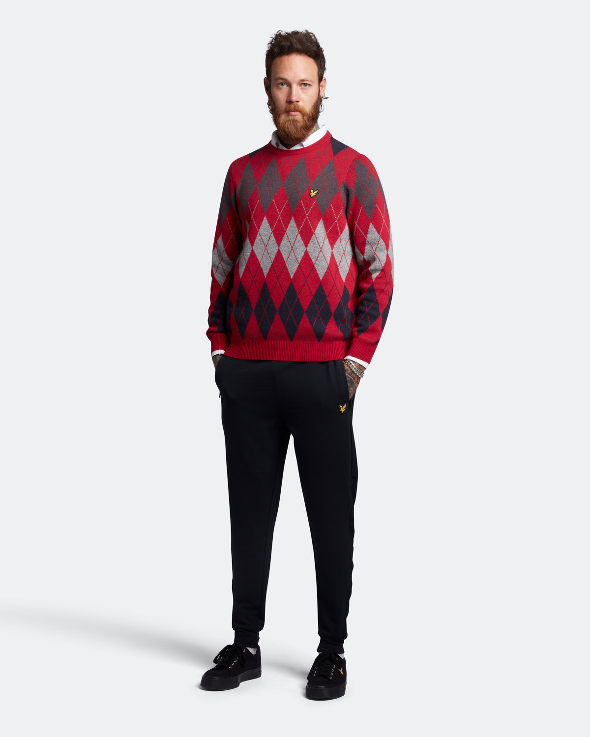 British Argyle Crew Neck |Colore:Tunnel red