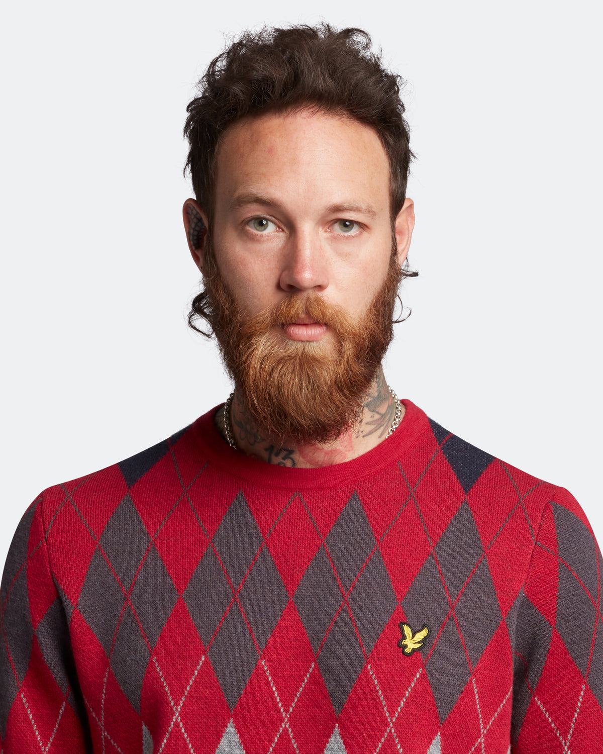 British Argyle Crew Neck |Colore:Tunnel red