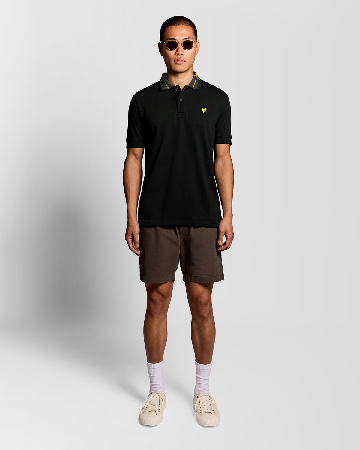 POLO TARTAN COLLAR |Colore:Jet black