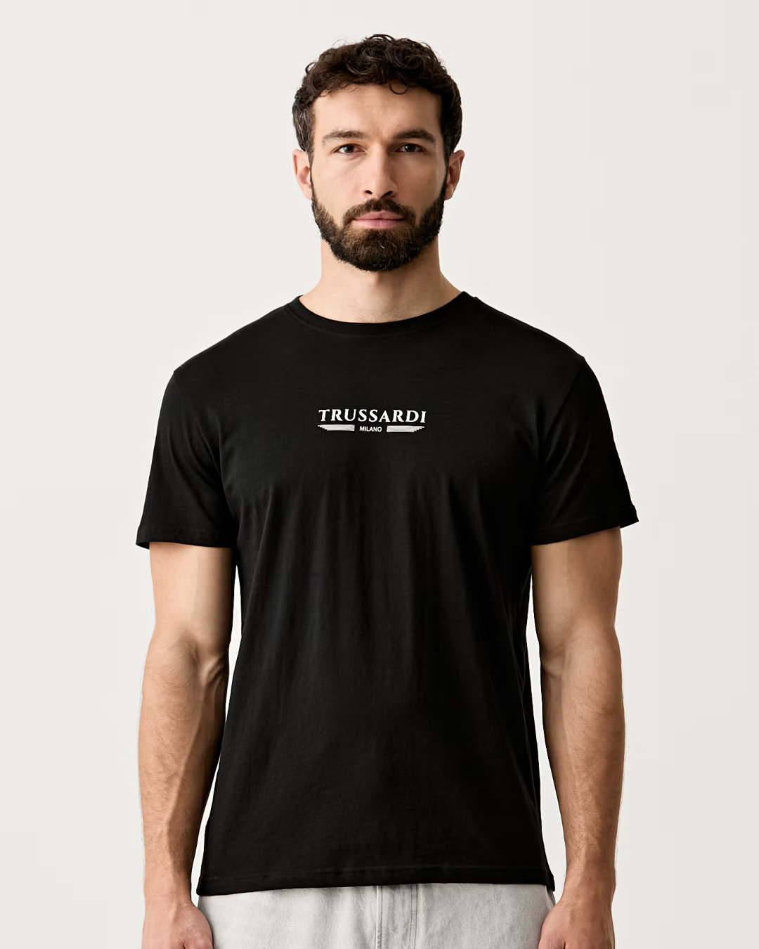 Trussardi t-shirt da uomo in cotone|Colore:Nero