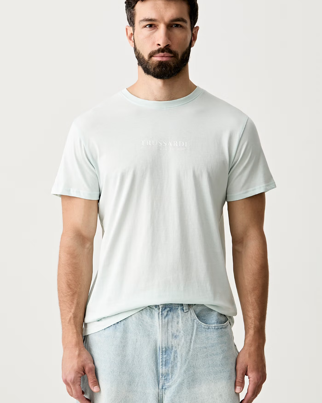 Trussardi t-shirt da uomo in cotone|Colore:Azzurro