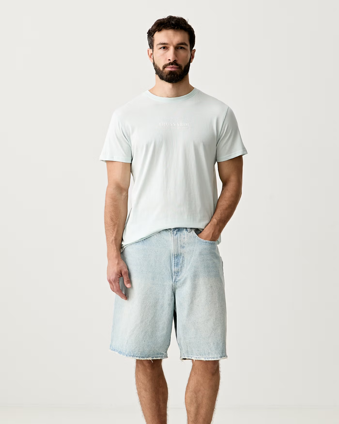 Trussardi t-shirt da uomo in cotone|Colore:Azzurro