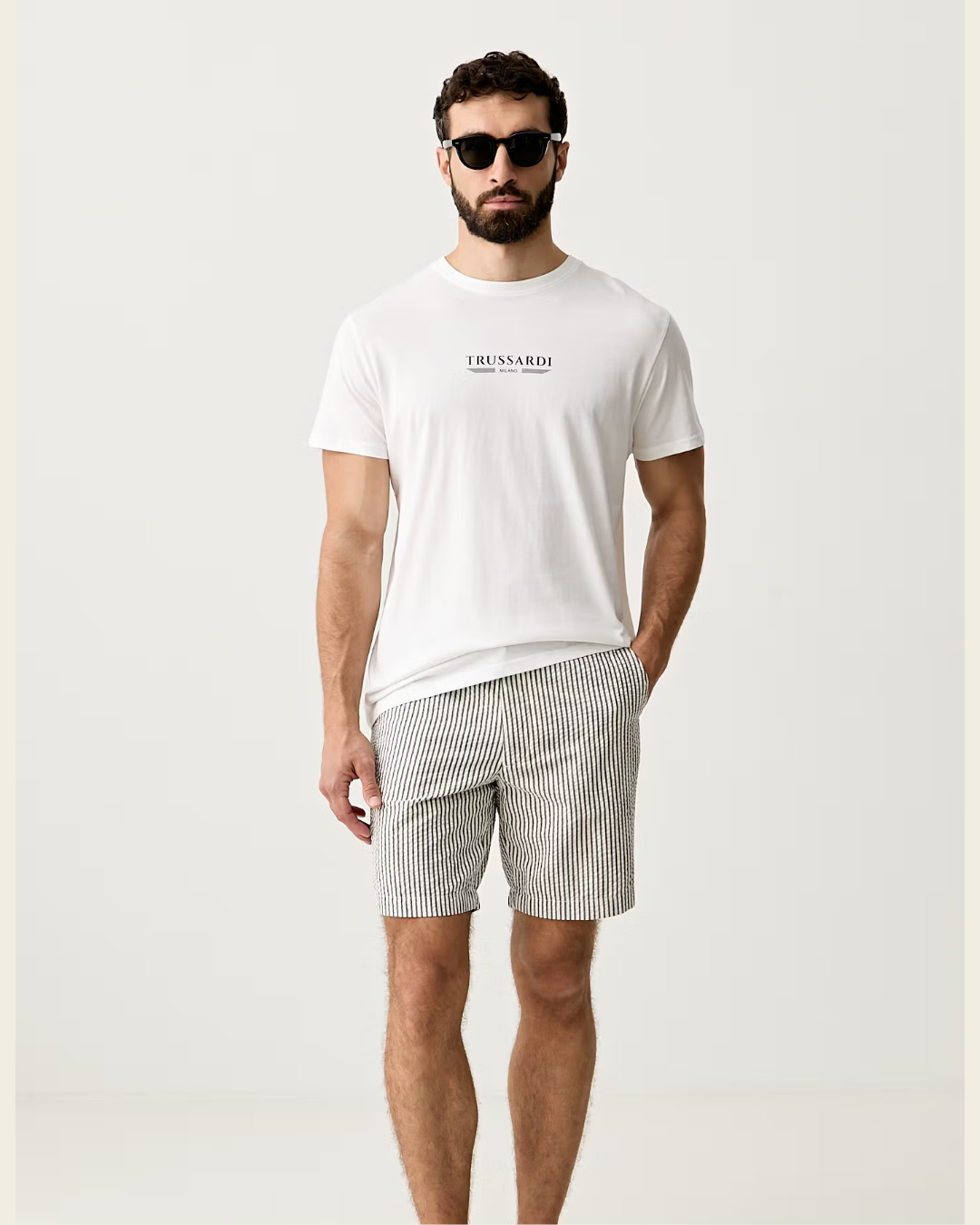 Trussardi t-shirt da uomo in cotone|Colore:Bianco