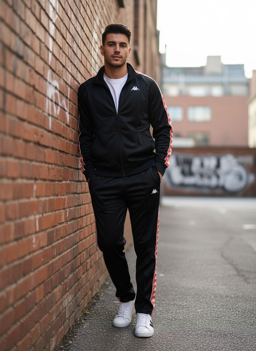 KAPPA TUTA COMPLETA|Colore:Nero e arancio