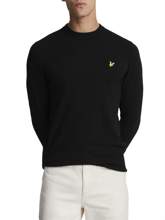 Girocollo uomo misto lana Lyle&Scott |Colore:Jet black marl