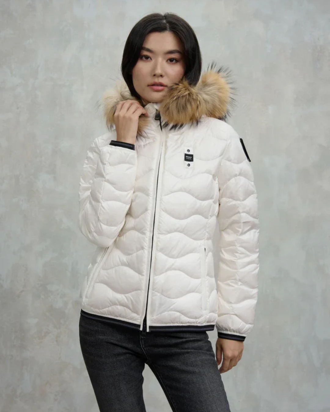 blauer giubbino donna |Colore:Bianco