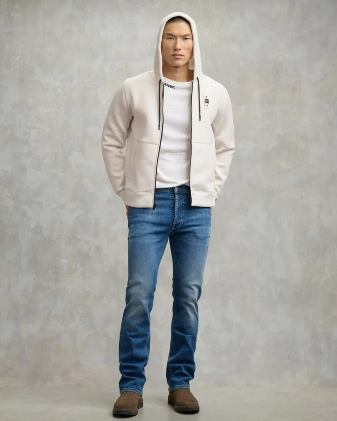 FELPA SCUBA CON CAPUCCIO COLBY|Colore:Bianco