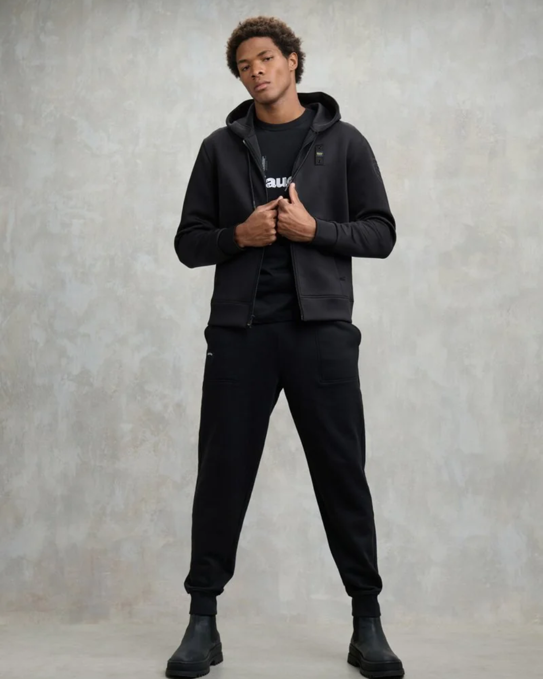 FELPA SCUBA CON CAPUCCIO COLBY|Colore:Nero