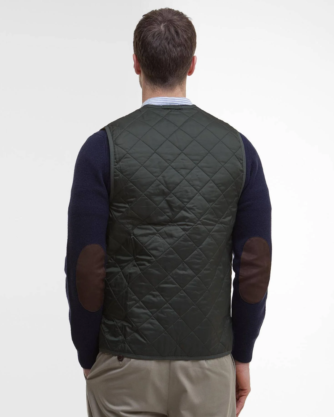 Gilet trapuntato/fodera con zip|Colore:Olive/classic