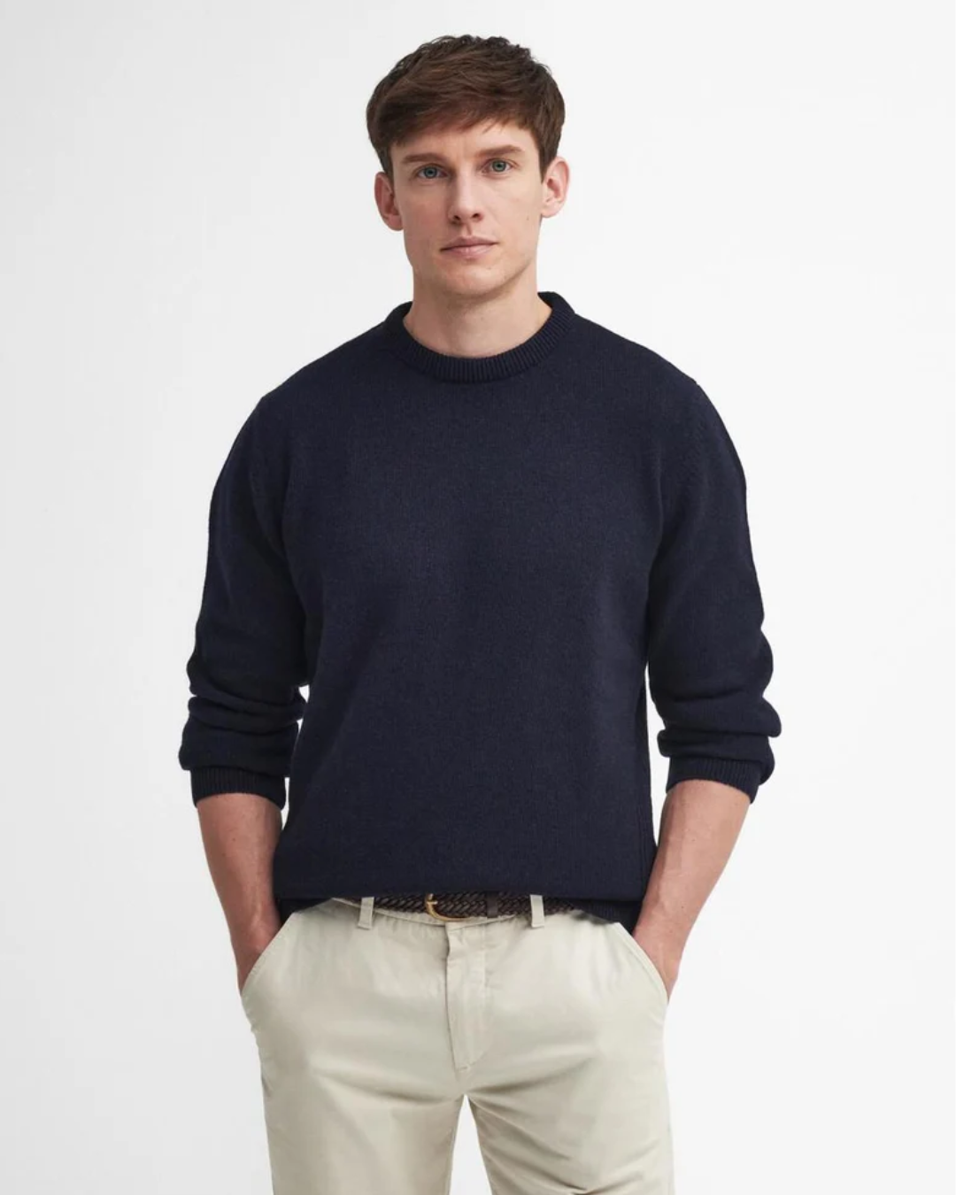 Maglione girocollo in pura lana Holden|Colore:Navy