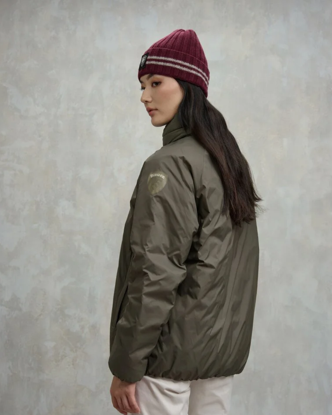 GIUBBETTO NYLON RECYCLE ROSELANDE|Colore:Verde militare