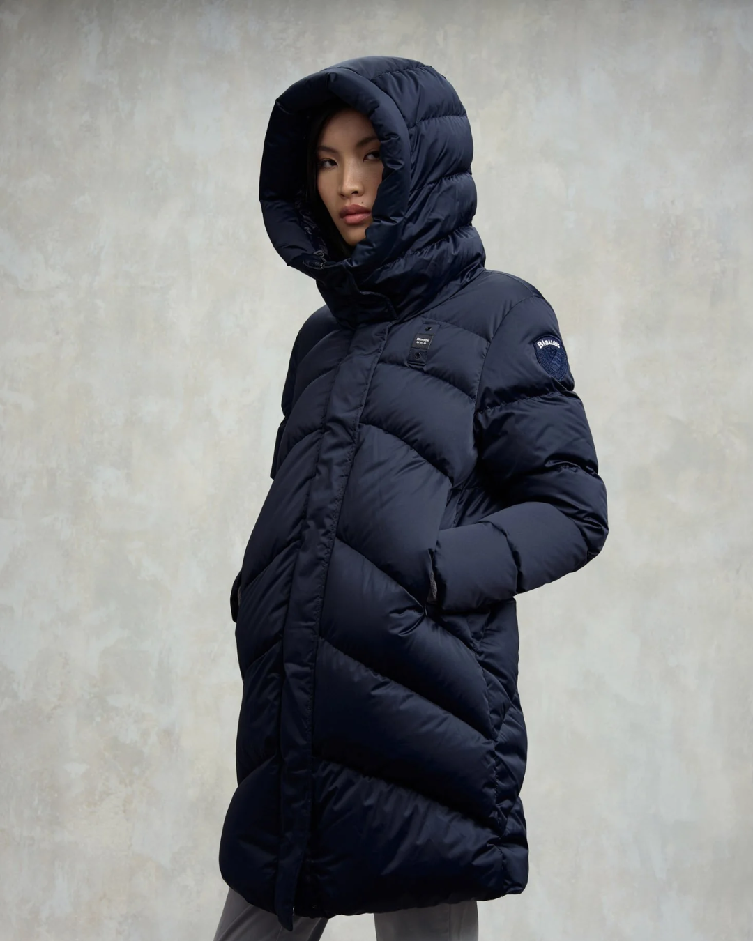 PIUMINO LUCIDO LUNGO OPERA|Colore:Blu