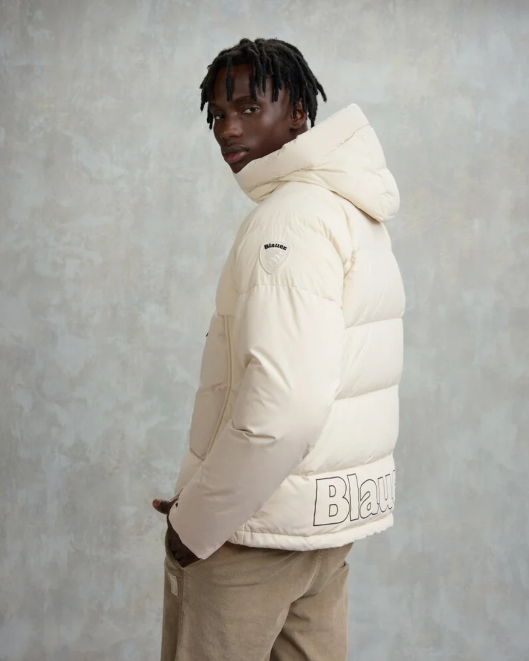 PIUMINO IN NYLON COTONE CON CAPPUCCIO LUKES|Colore:Bianco