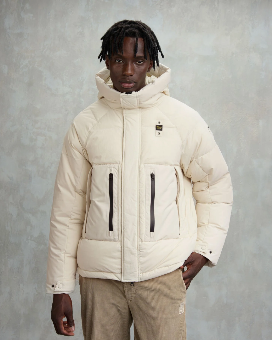 PIUMINO IN NYLON COTONE CON CAPPUCCIO LUKES|Colore:Bianco