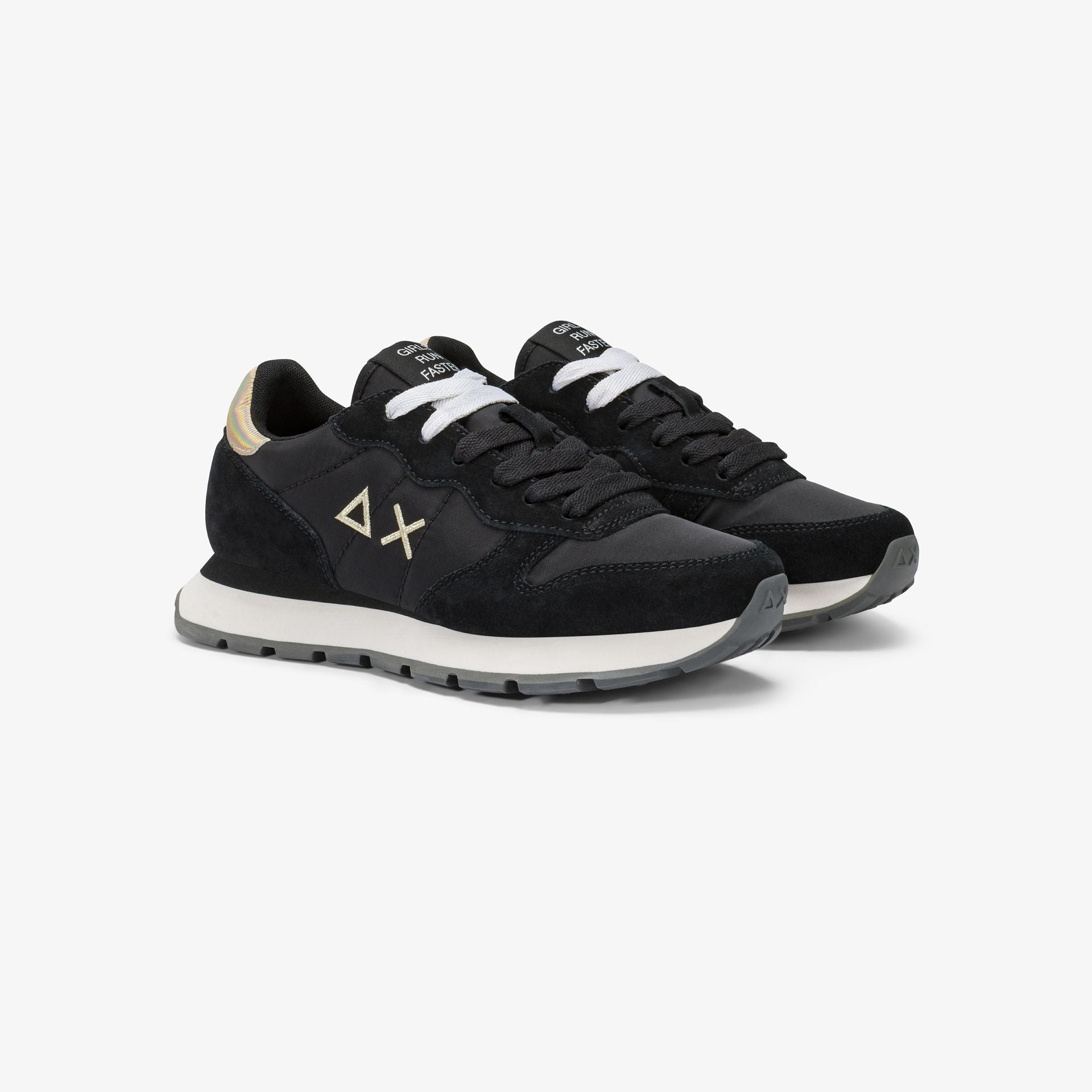 Sneaker Ally Gold Silver in nylon e suede |Colore:Nero