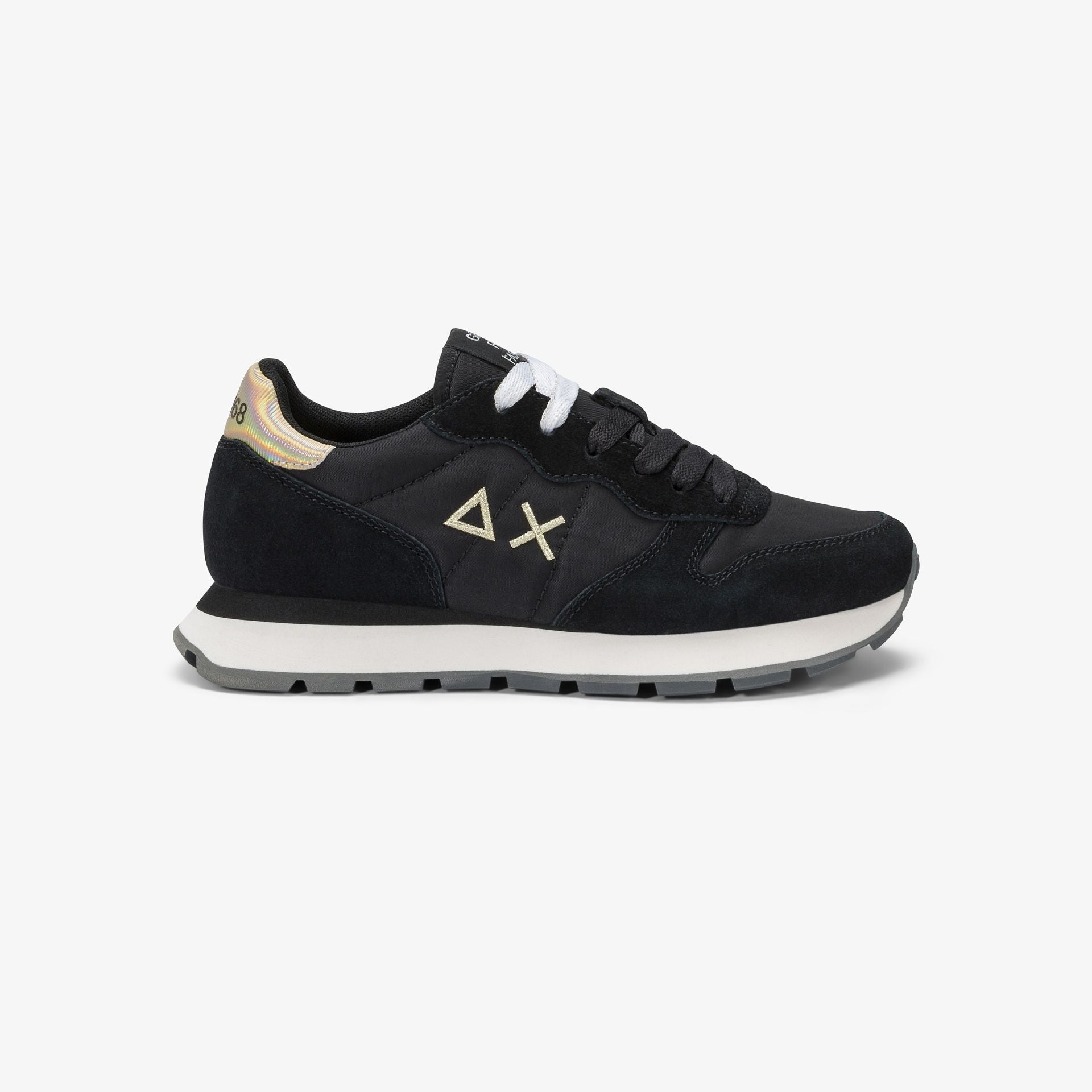 Sneaker Ally Gold Silver in nylon e suede |Colore:Nero