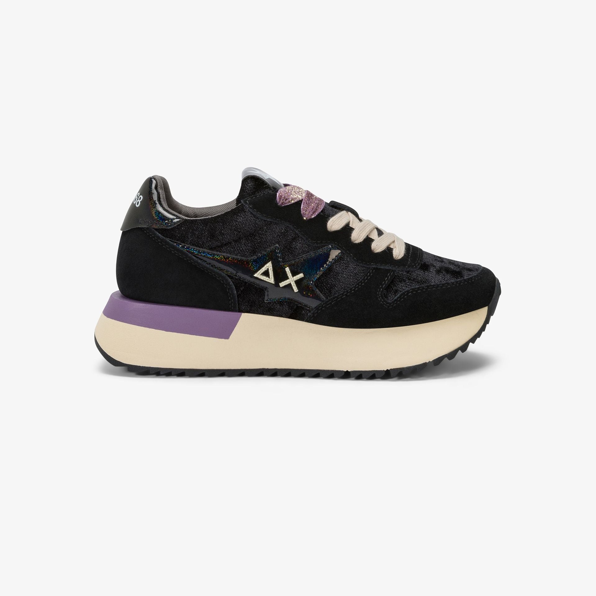 Sneaker Big Stargirl in velluto e suede|Colore:Nero