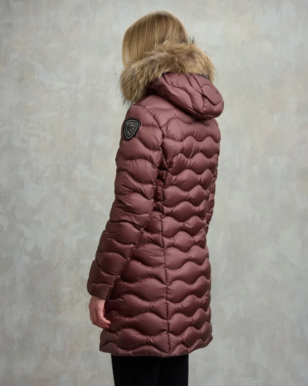 PIUMINO LUNGO AD ONDE CON PELLICCIA LYNEL|Colore:Red