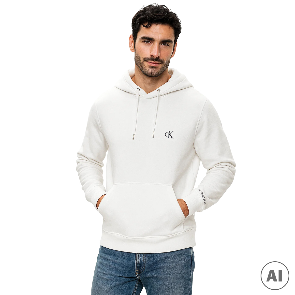 felpa essential regular uomo calvin klein jeans|Colore:Bianco