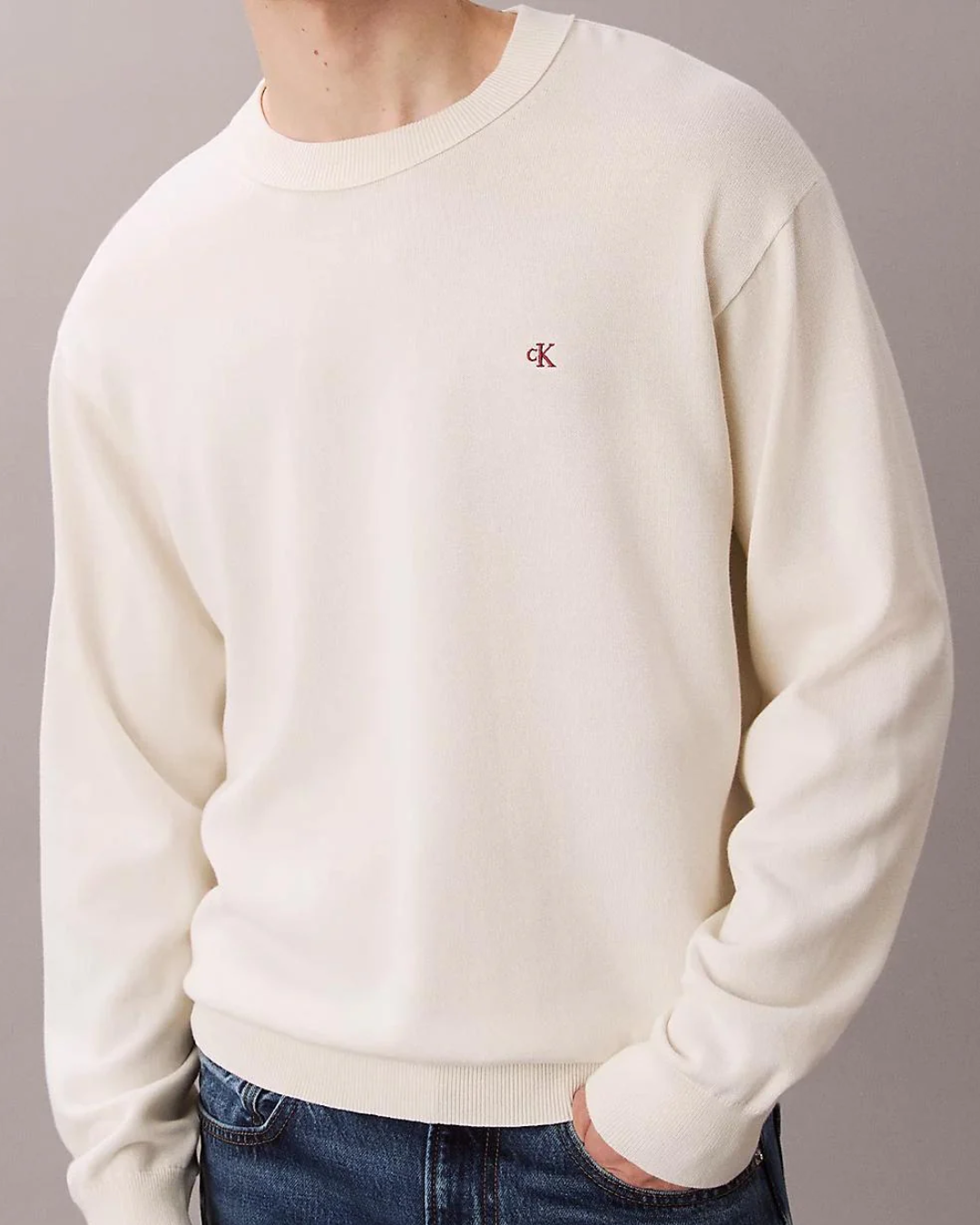 felpa uomo con monogramma taglio relaxed|Colore:Bianco