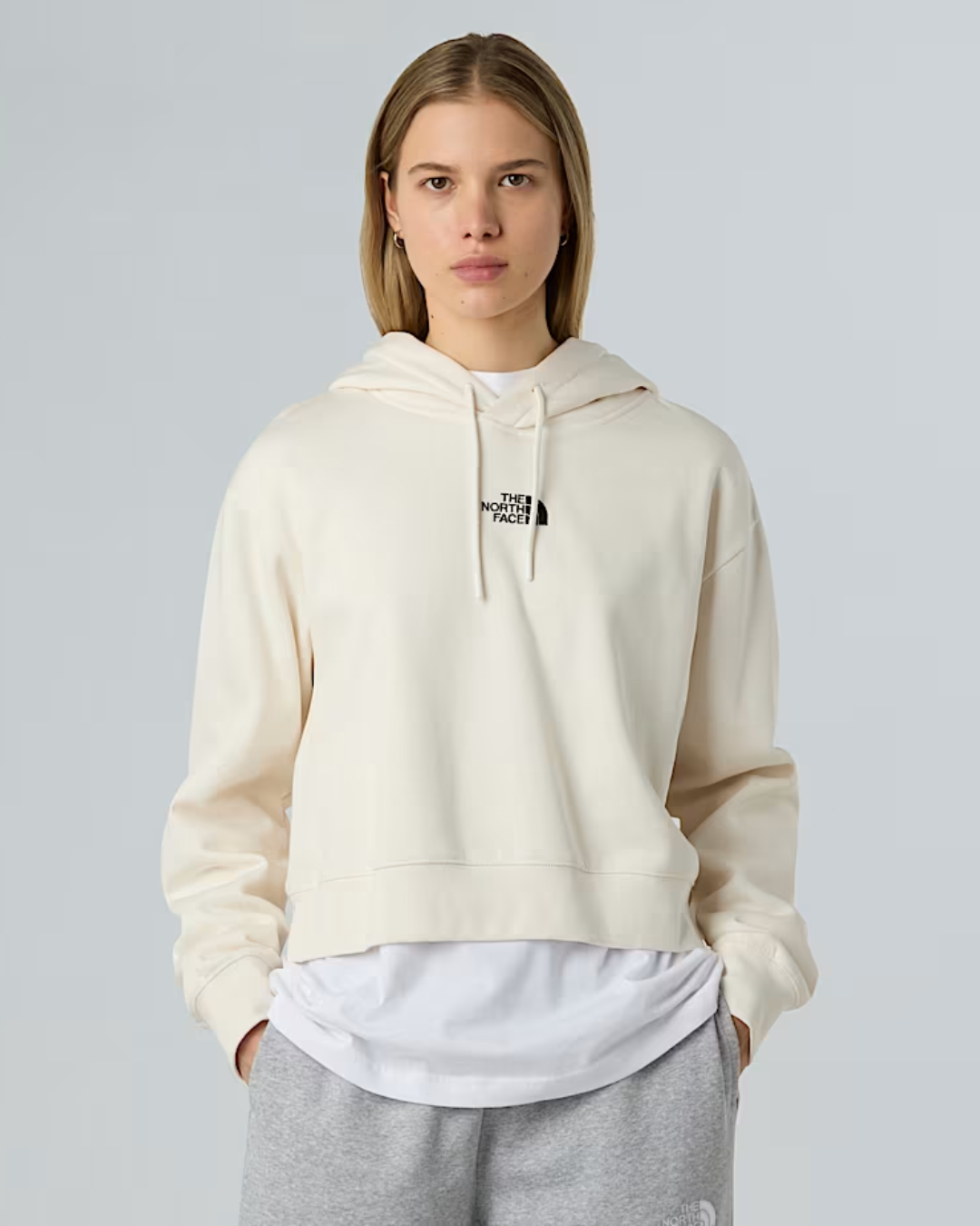 FELPA CROP CON CAPPUCCIO - ESSENTIAL CROP|Colore:Bianco